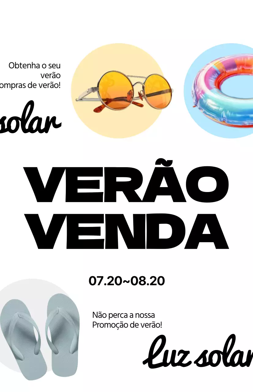 Promova os seus saldos de verão com caligrafia sobre um fundo branco
