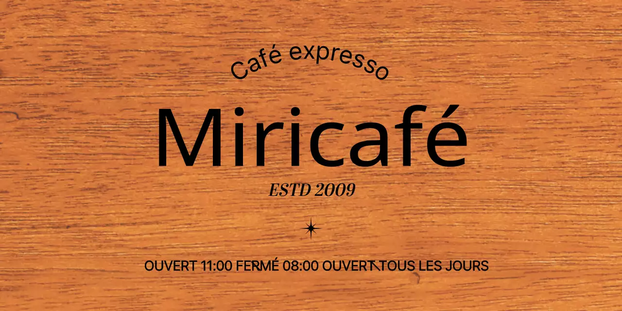 Design simple de café avec texte en noir