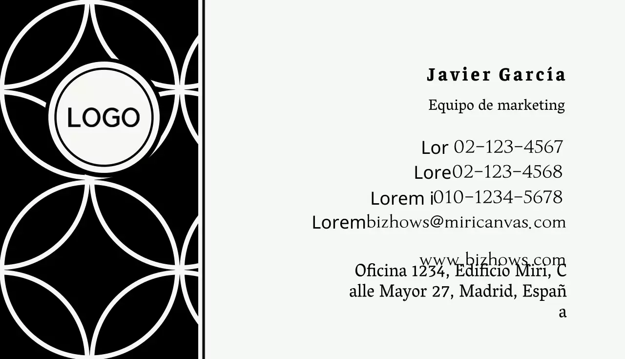 Tarjeta de visita de artista