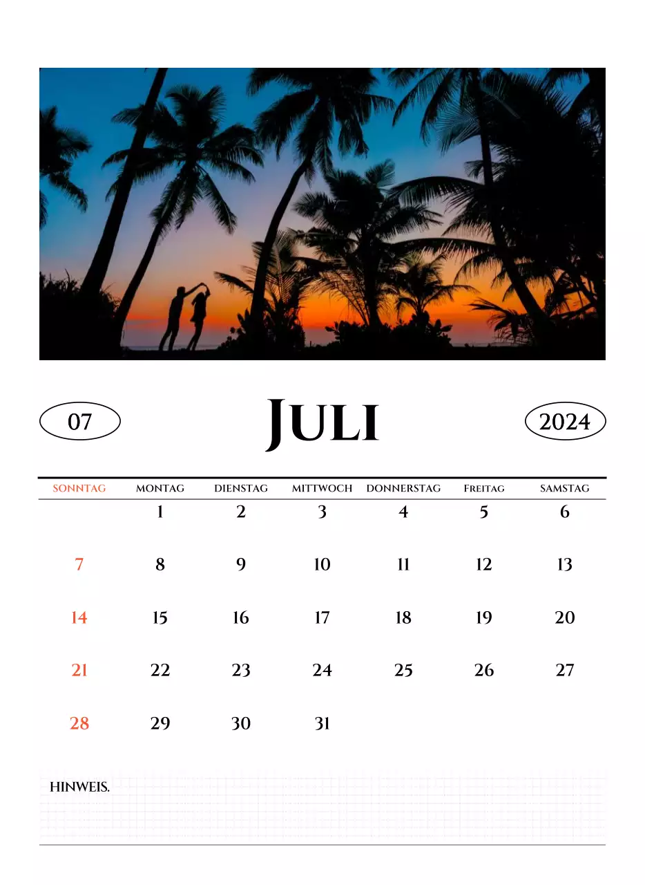 Wandkalender im einfachen Stil mit schwarz-weißer emotionaler Reisefotografie
