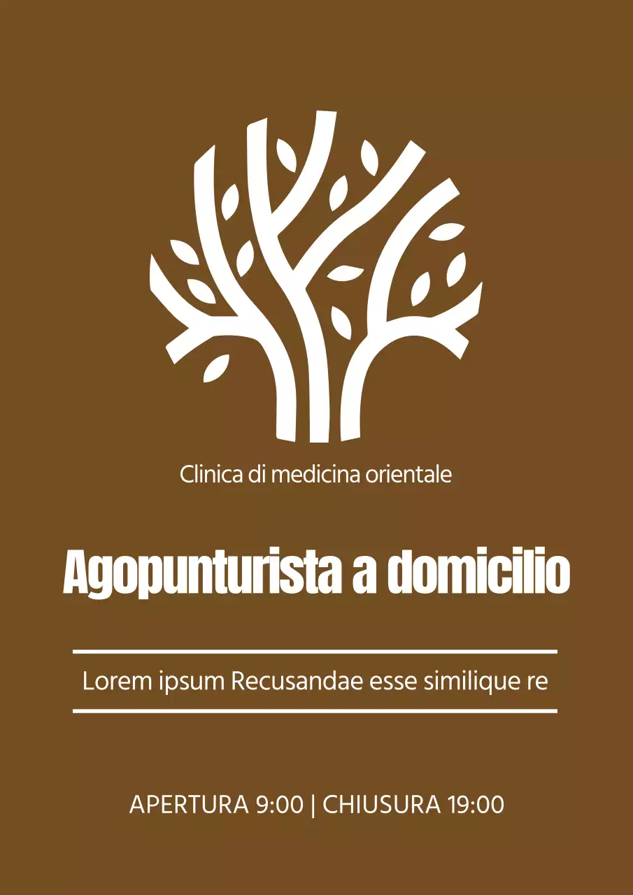 Stile pulito in marrone e bianco per promuovere il logo della vostra clinica.