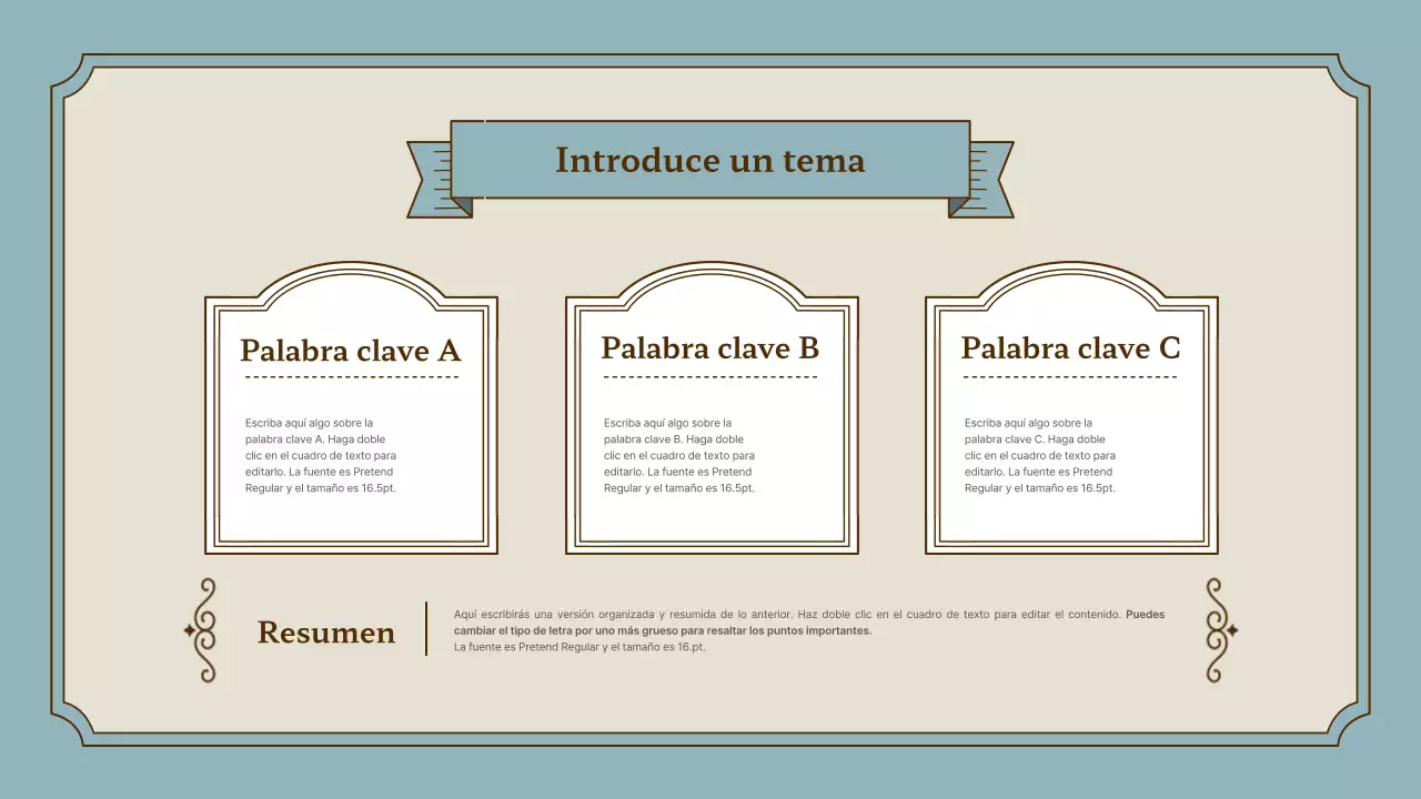 Kit de presentación de marco vintage en rosa y dorado