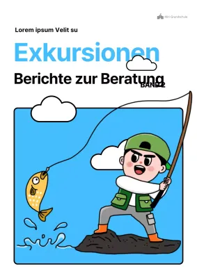 Niedlich illustrierter Bericht in Schwarz und Blau