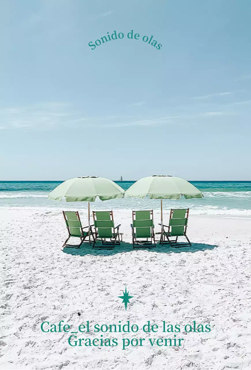 Foto de un banco con sombrilla en una playa de arena blanca