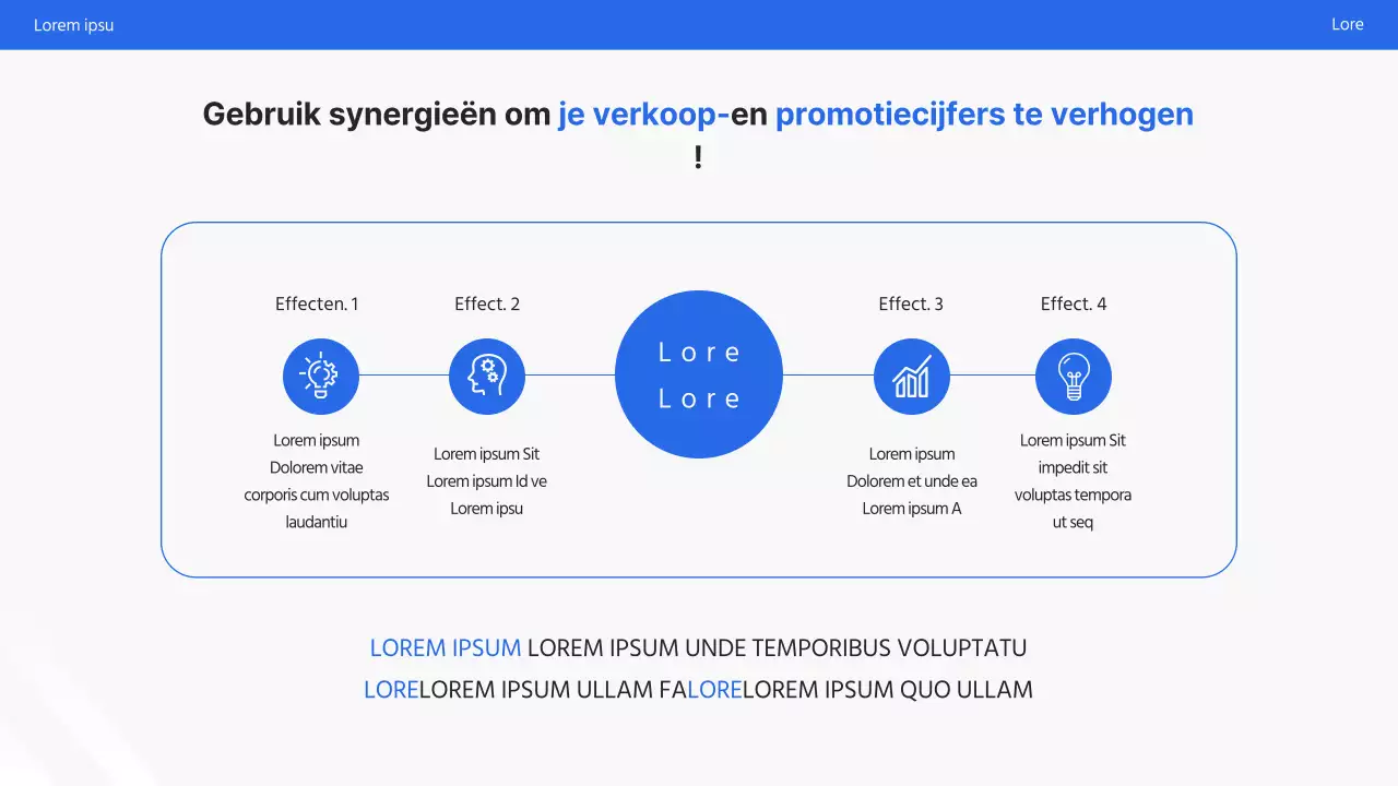 Eenvoudige wit-blauwe marketingpromo presentatie