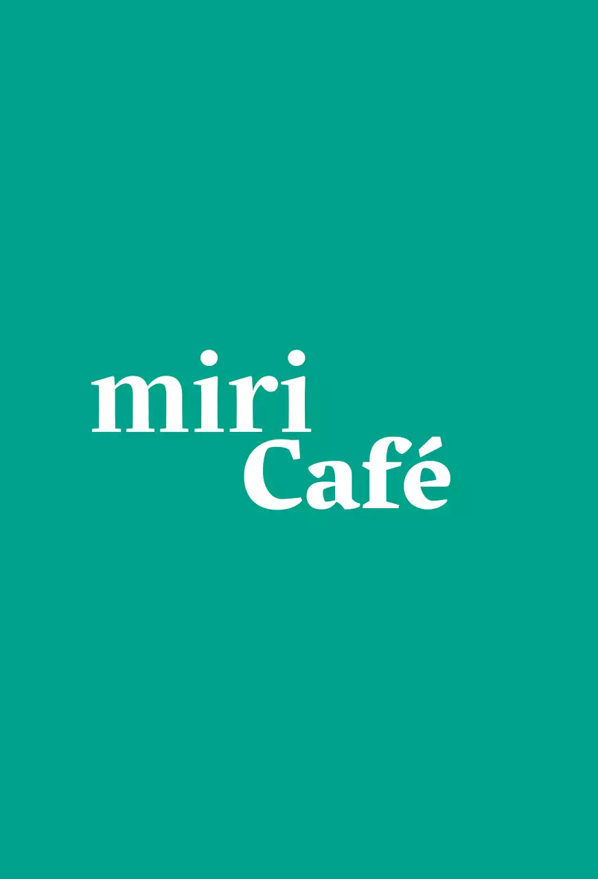 Café Ballette sobre um fundo turquesa com um logótipo em inglês