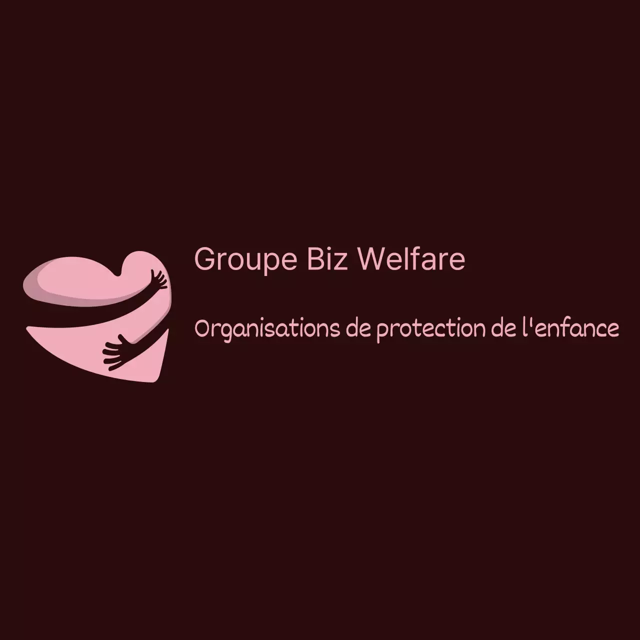 Logo simple avec symbole de cœur en rose et blanc pour le personnel d'une organisation d'aide sociale.