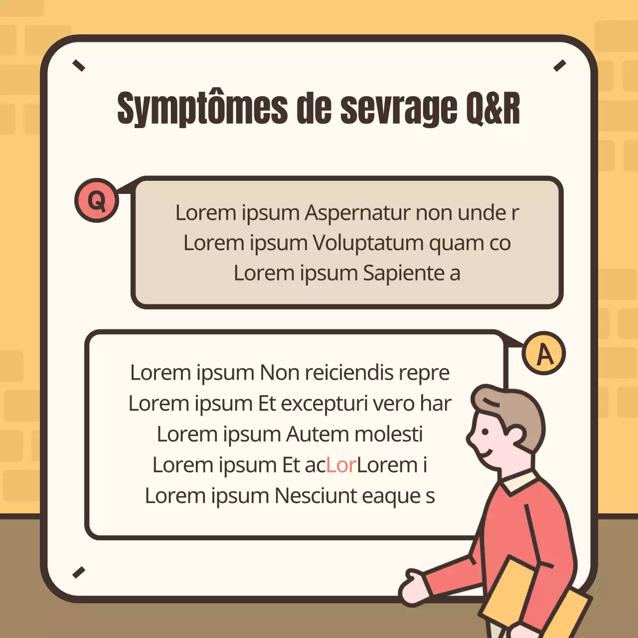 Illustration jaune et marron des symptômes du sevrage tabagique