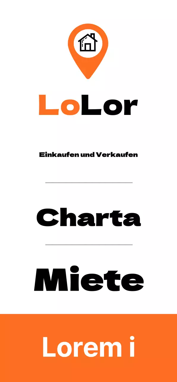 Immobilienbanner mit orangefarbenen Punkten