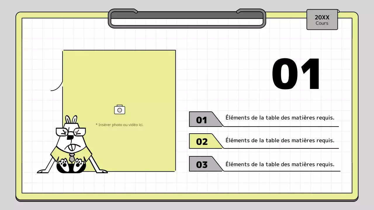 Clipboard concept educational presentation kit in lime and white