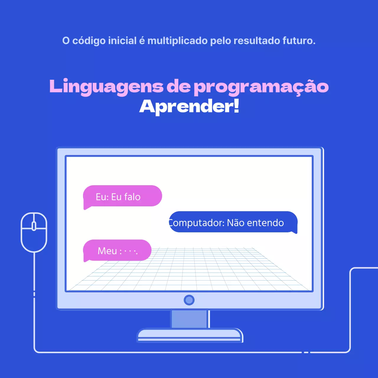 Explorar linguagens de programação de elevada saturação em azul e cor-de-rosa