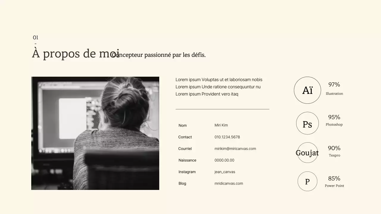 Design de mode simple et portfolio dans des couleurs pastel