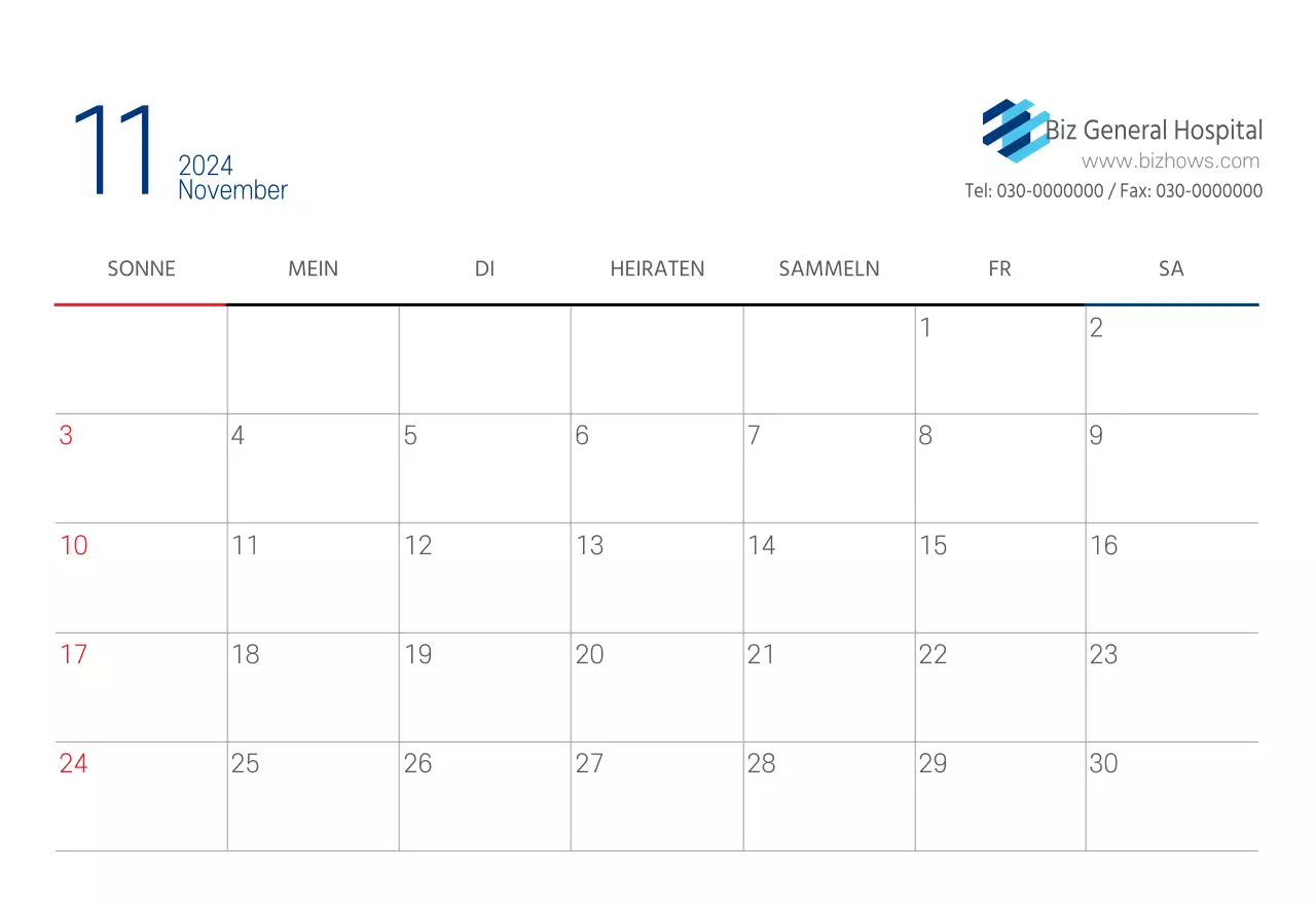 Navy Weiß Einfaches Krankenhaus