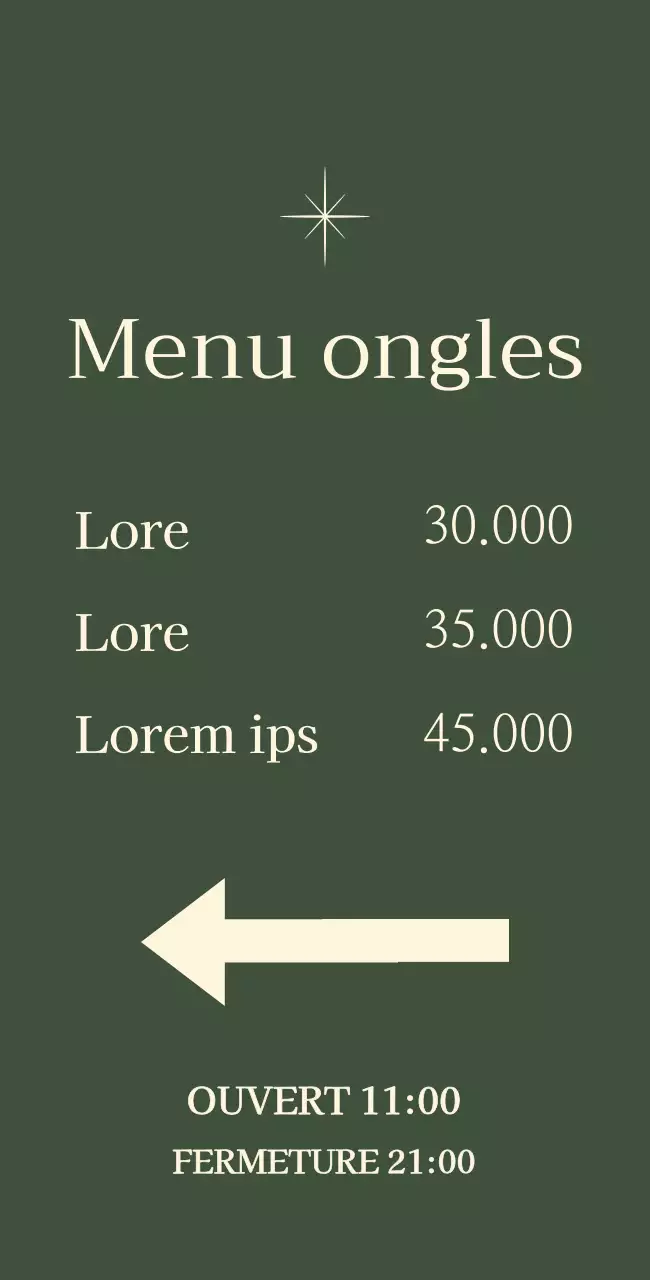 Illustration d'un signe d'ongle avec une étoile sur fond vert