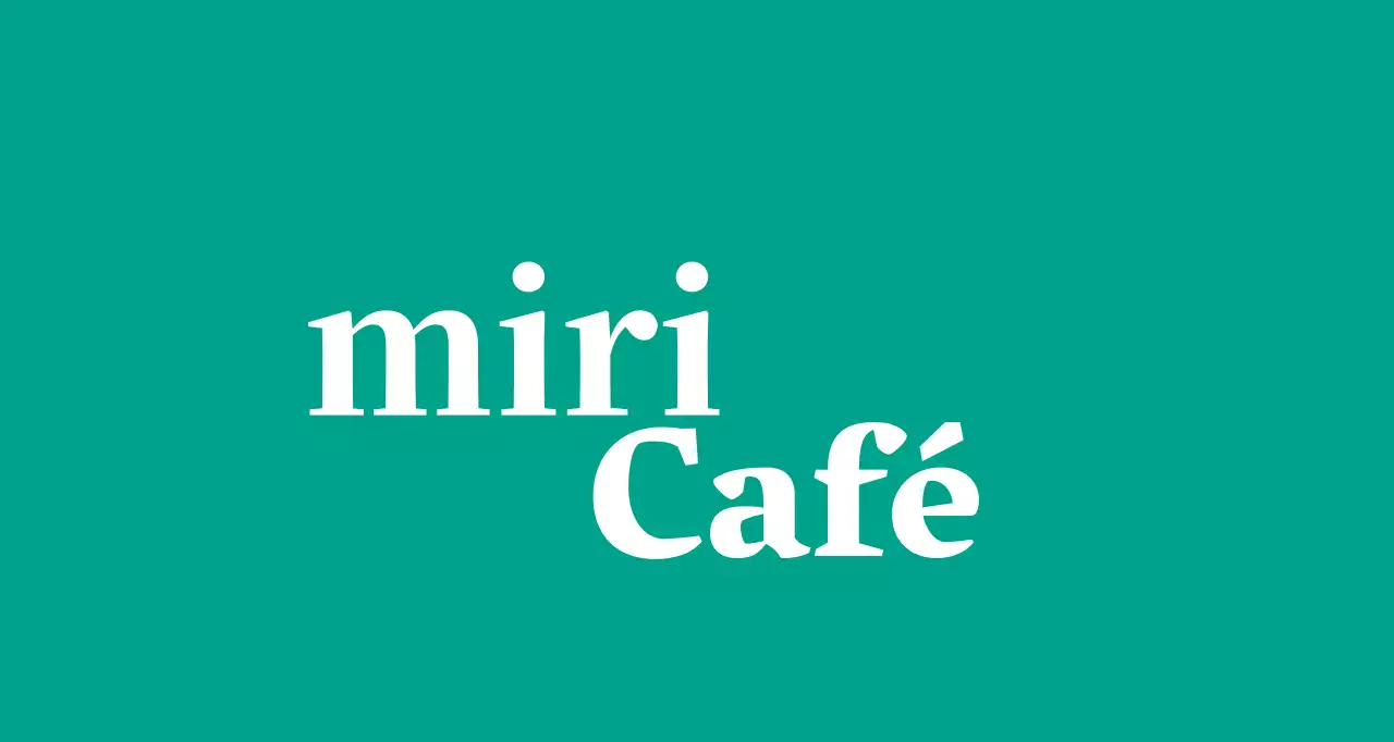 Café Ballette sobre um fundo turquesa com um logótipo em inglês