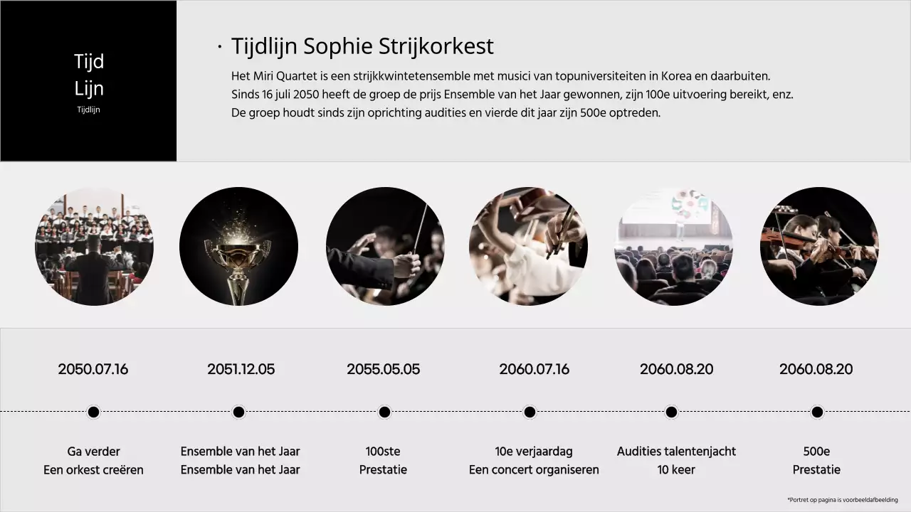 Zwart en grijs performing group portfolio