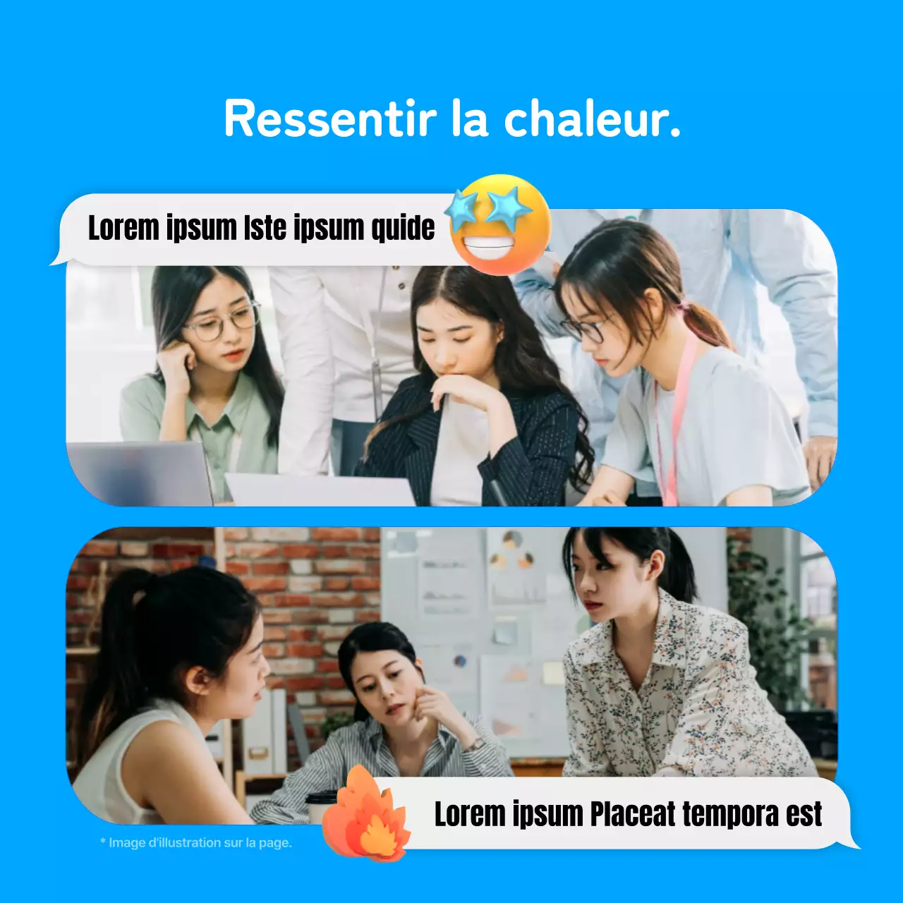 Annonce des résultats d'un concours interne pour un joli concept bleu et jaune