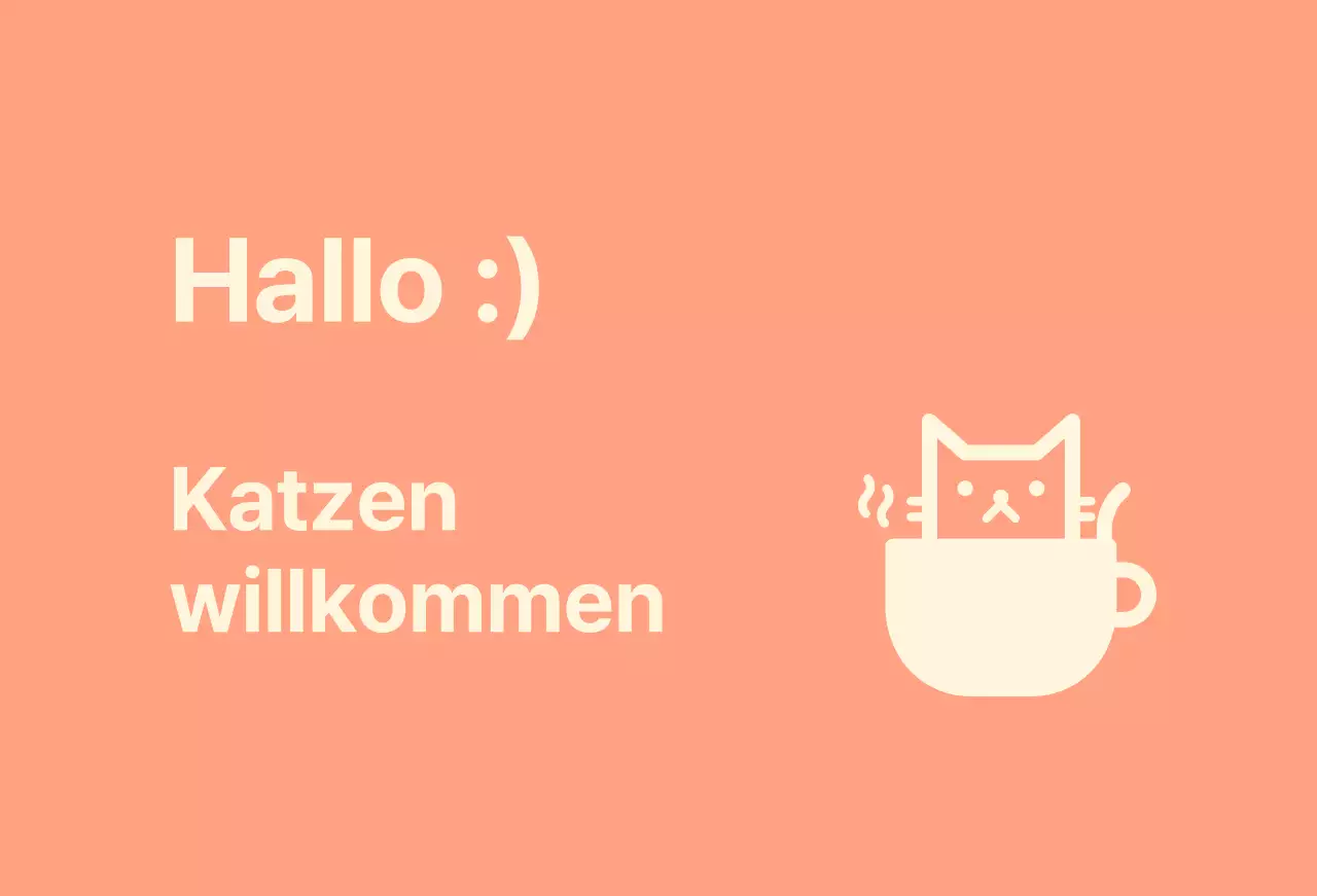 Katzencafé Valkyrie mit Katzen auf einem rosa Hintergrund