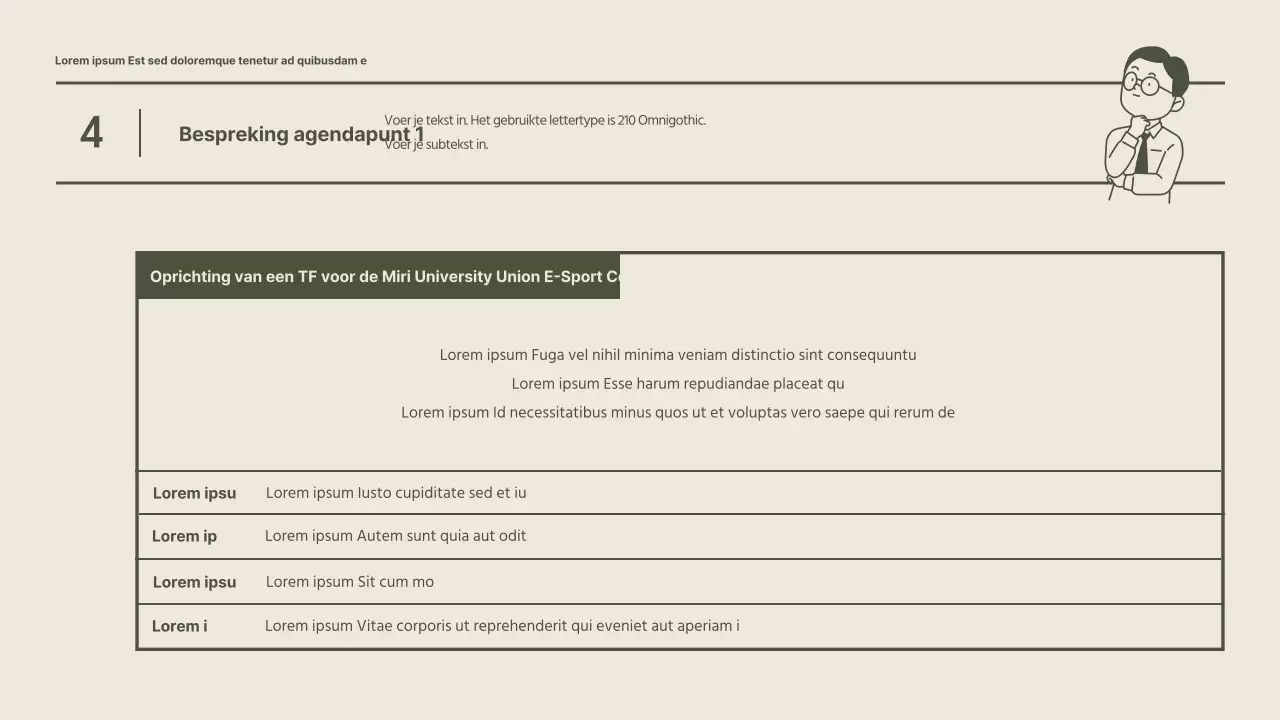 Een gewone studentenraadsvergadering in kaki en een nette look