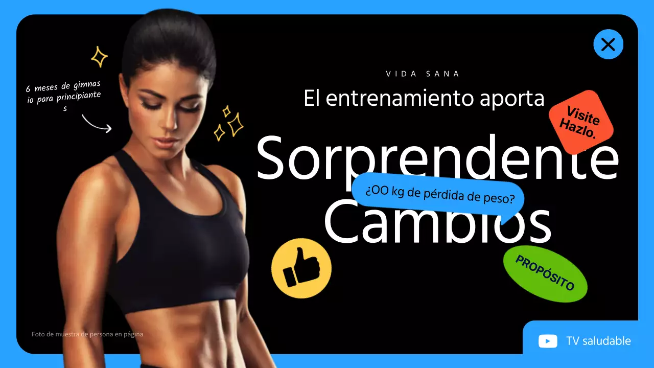 La diferencia tras un entrenamiento de concepto de pegatina negra y azul