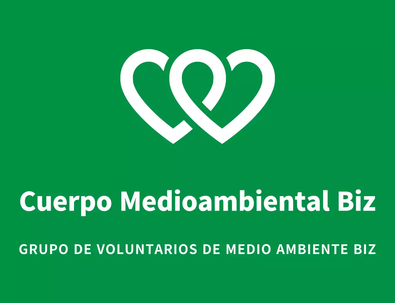 Logotipo de un voluntario limpio en verde claro y azul marino para organizaciones de defensa del medio ambiente.