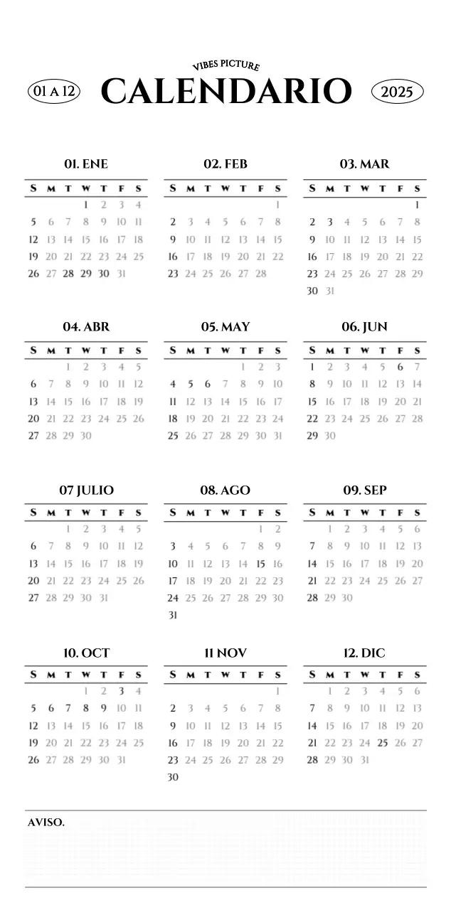 Calendario de pared de estilo sencillo con concepto de fotografía de viajes emocional en blanco y negro