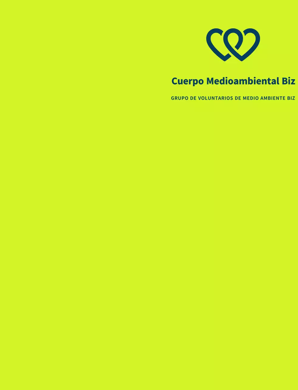 Logotipo de un voluntario limpio en verde claro y azul marino para organizaciones de defensa del medio ambiente.