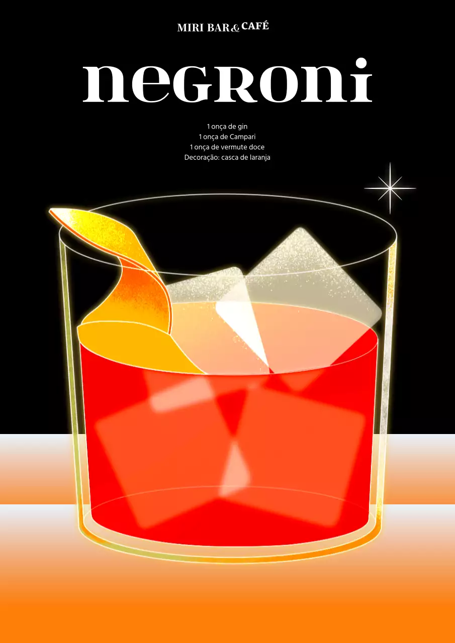 Cartaz de cocktail preto e vermelho