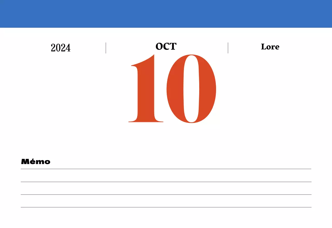 Calendrier rétro conceptuel de la nostalgie en rouge et bleu