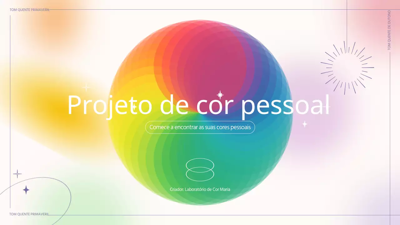 Um conceito colorido com um toque de linha Diagnóstico de cores pessoais