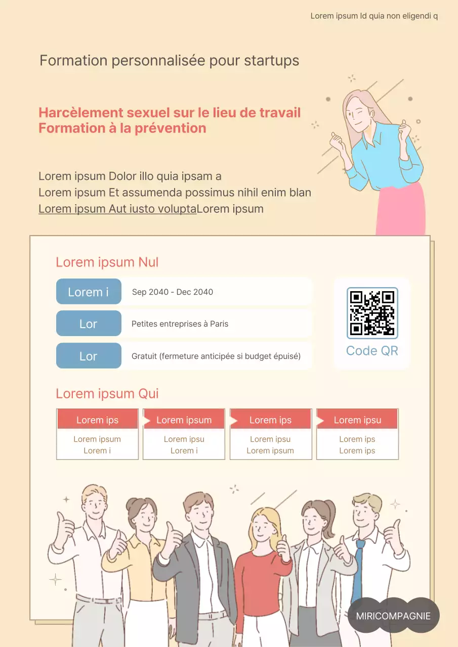 Formation à la prévention du harcèlement sexuel sur le lieu de travail, simple et illustrée Webposter