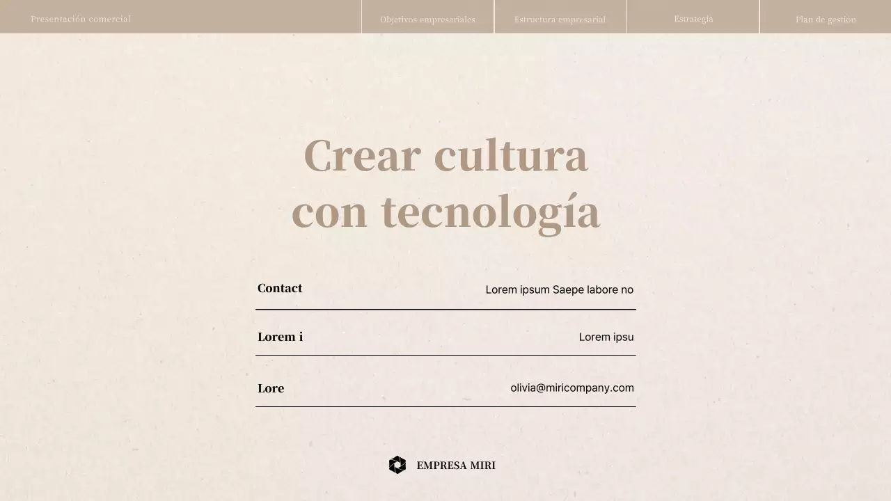 Informe de estrategia empresarial con textura de papel beige