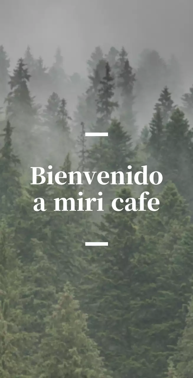 Café balsa en inglés con letreros sentimentales con fotos de bosques