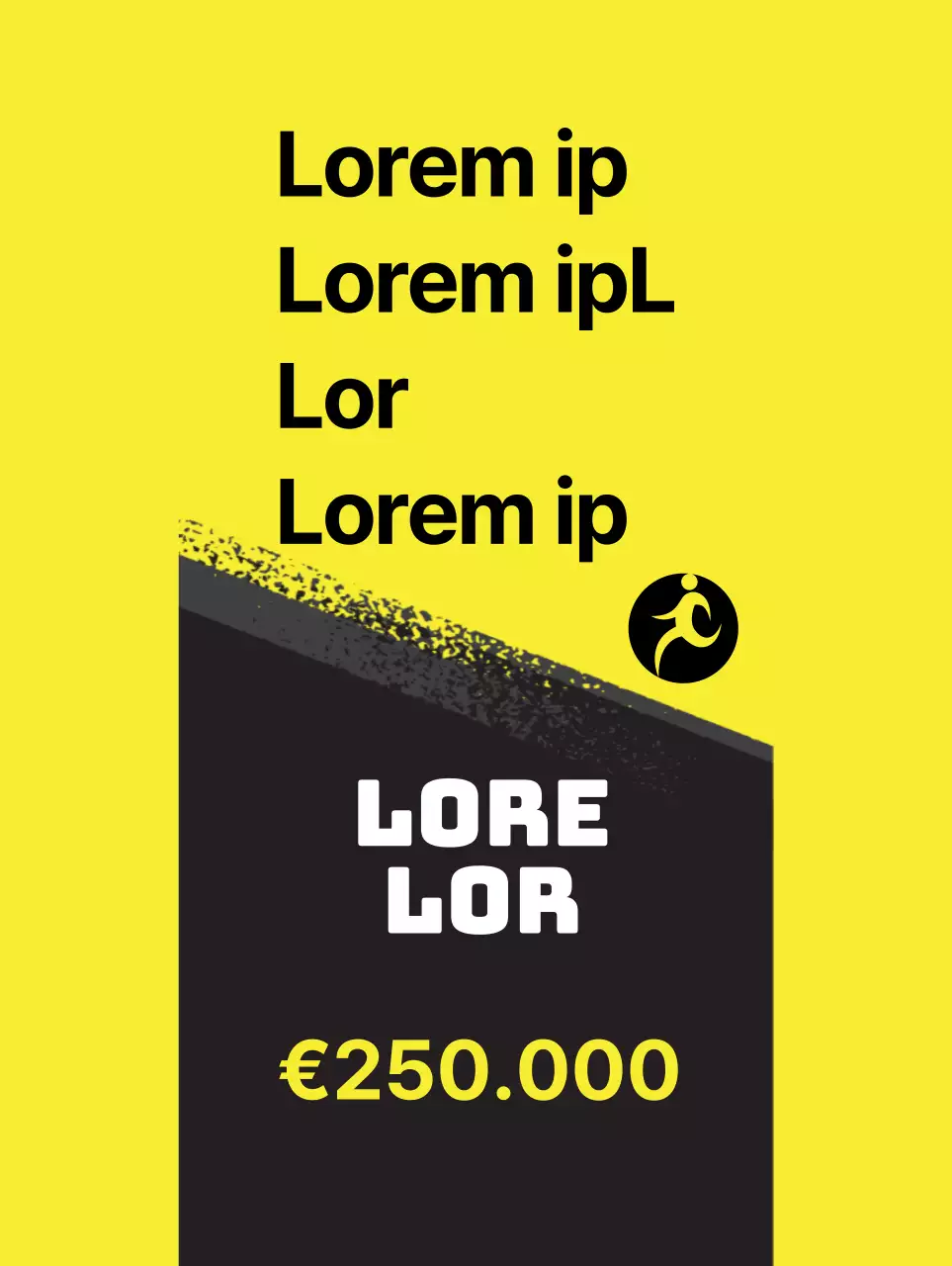 Een vette banner in geel en zwart