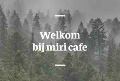Engelstalig café balsa met sentimentele bewegwijzering met een foto van een bos.