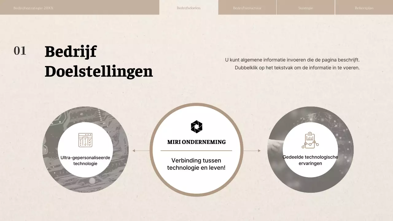 Rapport over bedrijfsstrategie met beige papiertextuur