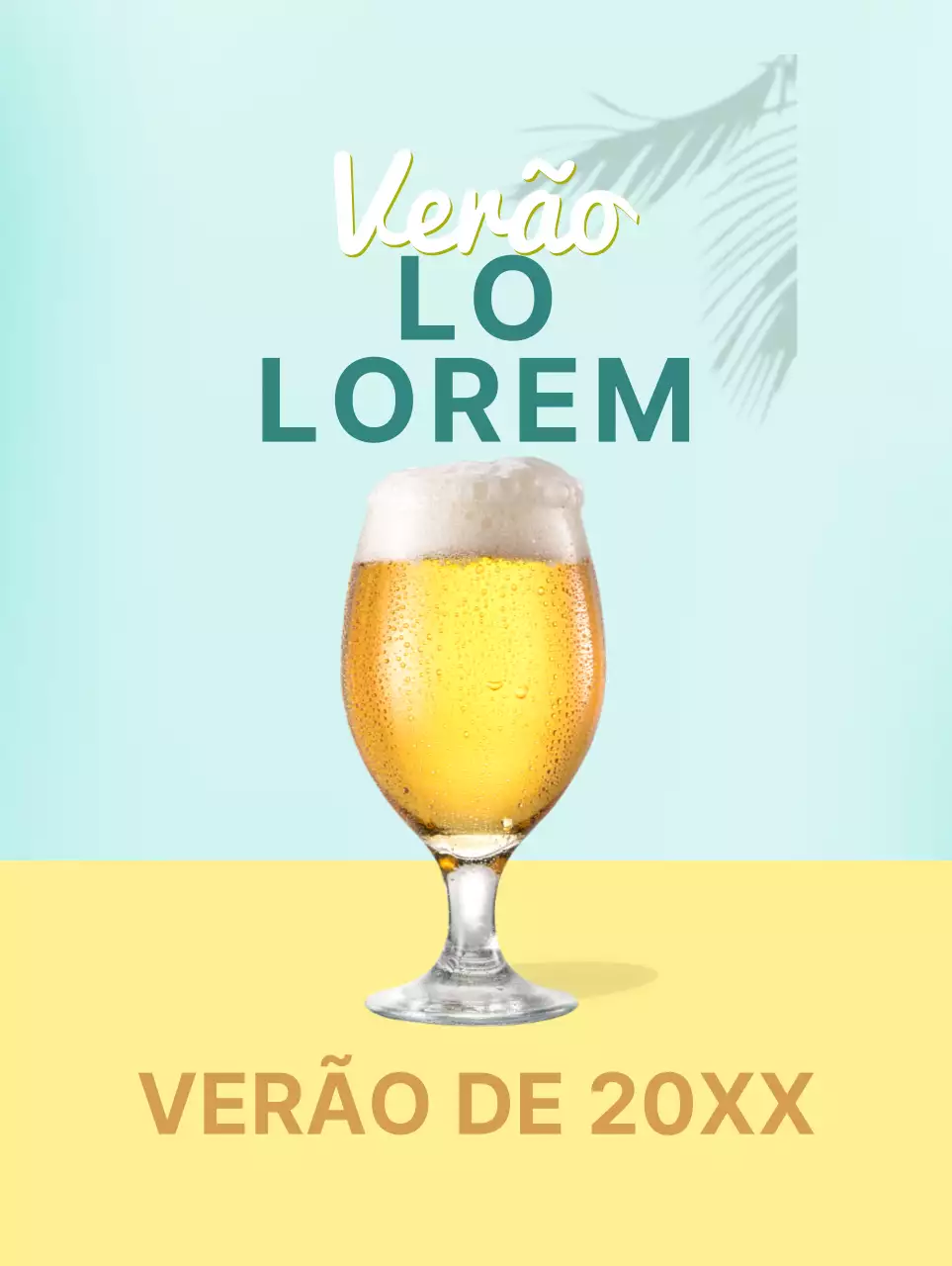 Uma bebida fresca em amarelo e azul claro