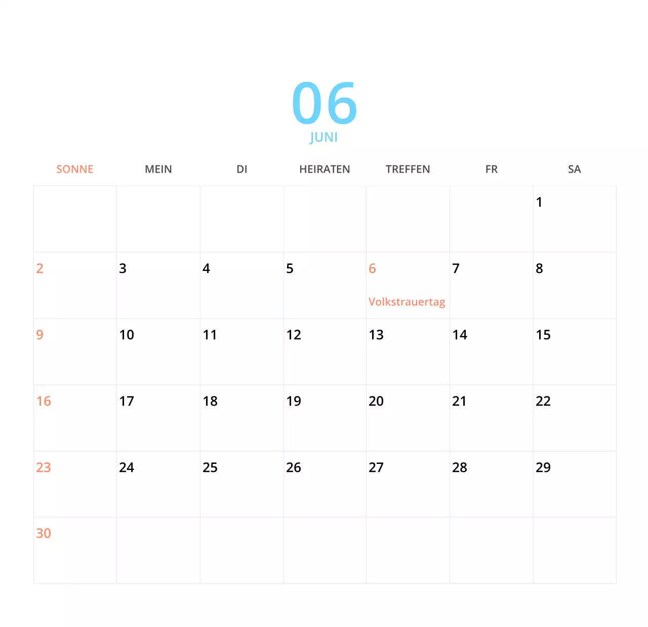 Niedlich illustrierter grüner Tischkalender mit Familienthemen