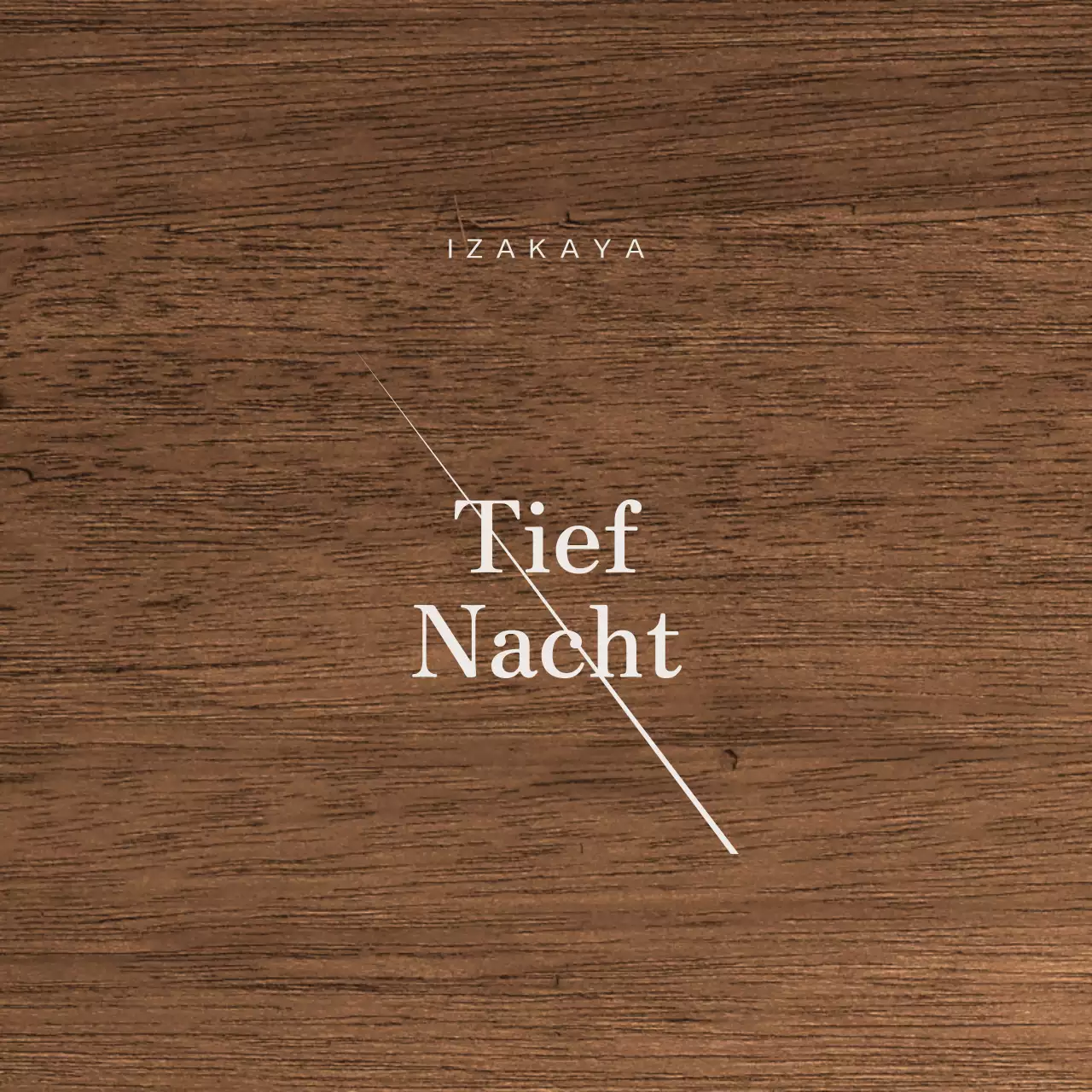 Izakaya-Design mit hellgrauen Kanji und diagonalen Linien