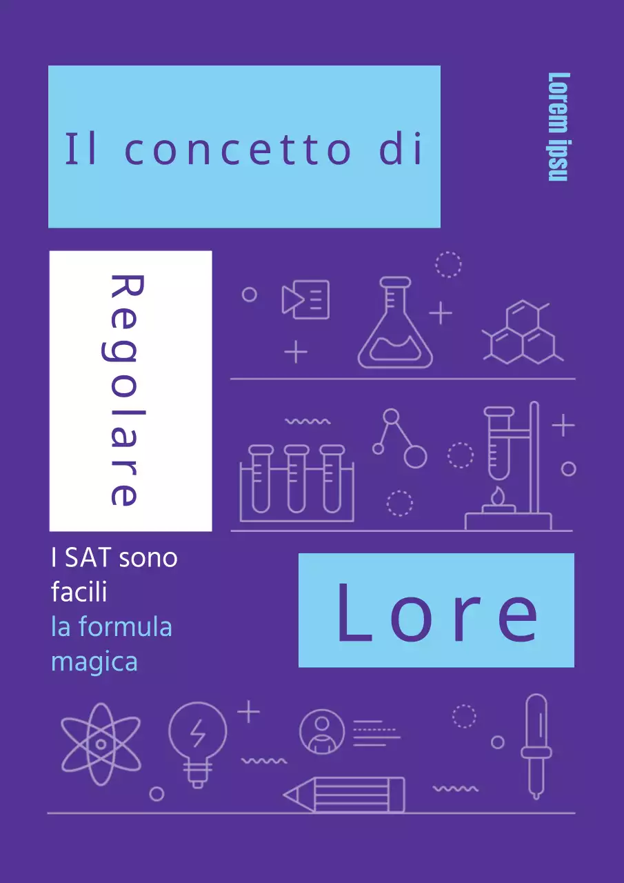 All'interno della copertina del libro SAT, dai toni viola e vivaci.