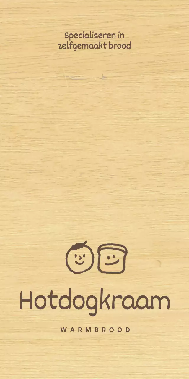 Bakkerijstijl met bruine, getekende mensen en broodillustraties