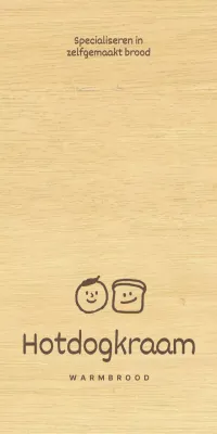 Bakkerijstijl met bruine, getekende mensen en broodillustraties