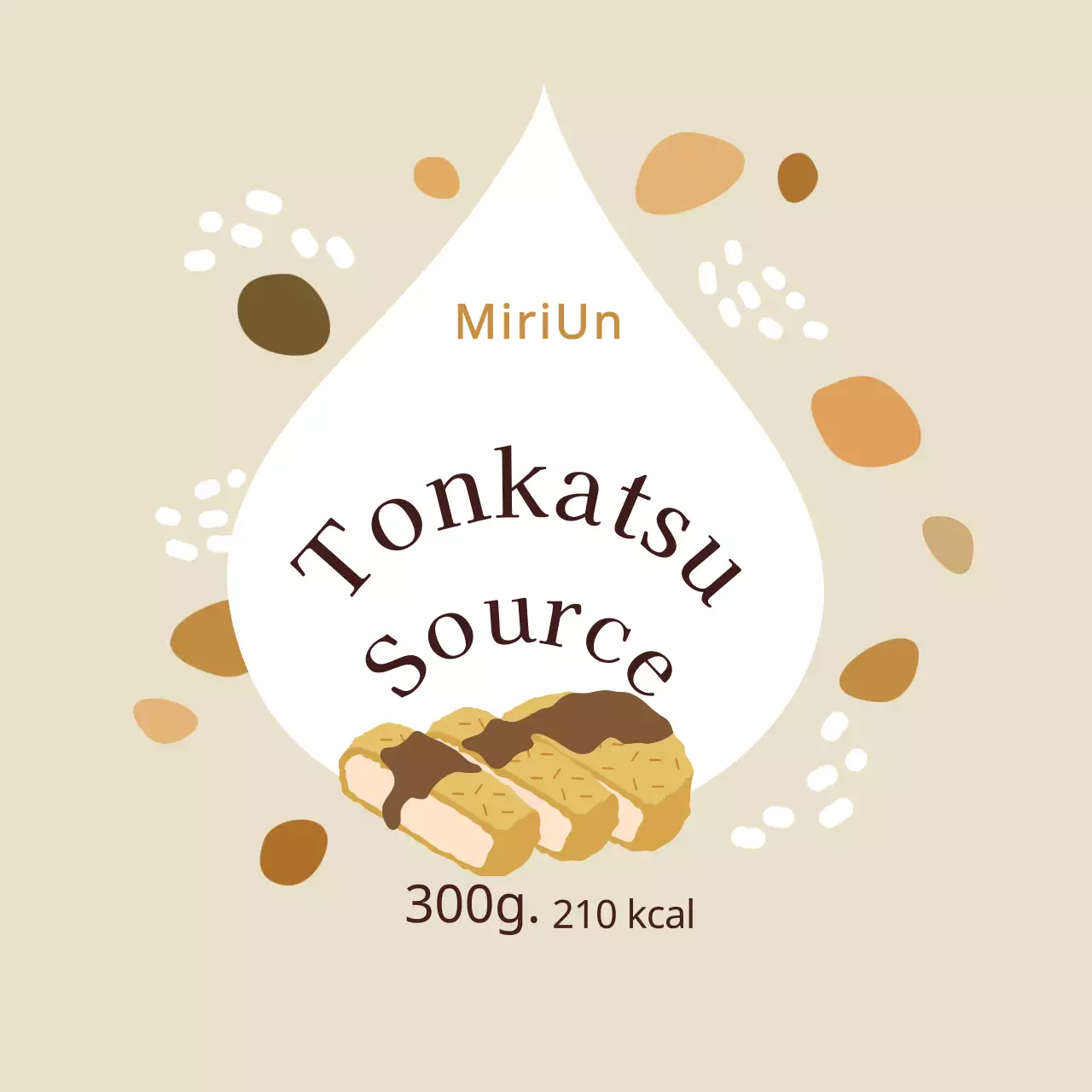 Mignons autocollants bruns colorés pour escalope de porc