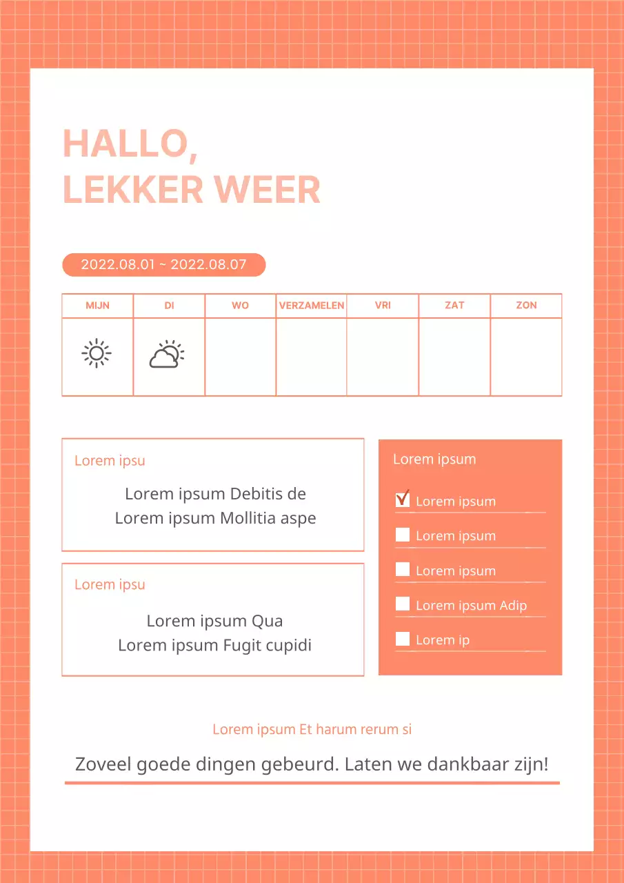 Abrikooskleurige emoties als weer in een GoodNote-sjabloon