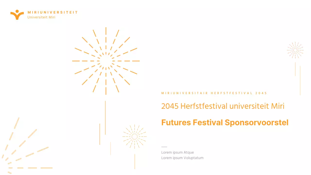 Presentatie sponsoring oranje universiteitsfestival voor hogescholen en universiteiten