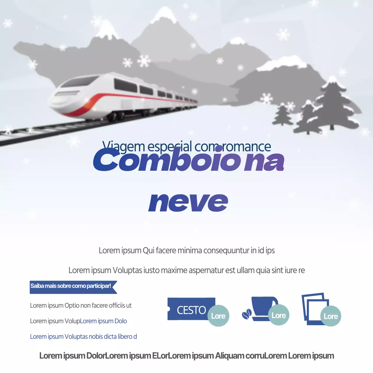 Comboio com neve