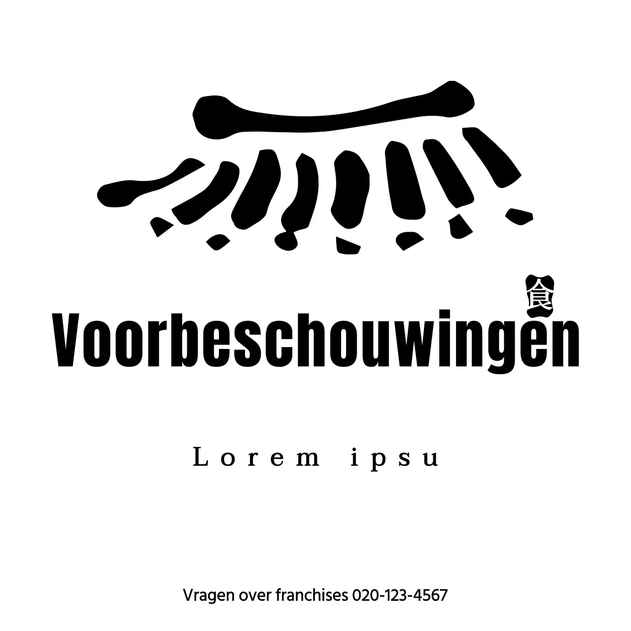 Koreaans restaurantontwerp met zwarte tegelillustratie