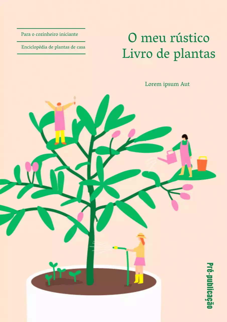 O que contém este bonito livro de flora verde