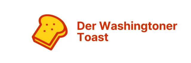 Einzeiliges Schürzendesign mit dem Logo eines Toastshops und der Illustration eines leckeren Toasts