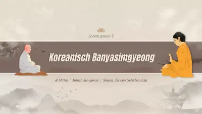 Beige und braune koreanische Gemälde mit einer buddhistischen Salzmeditation YouTube channelArt